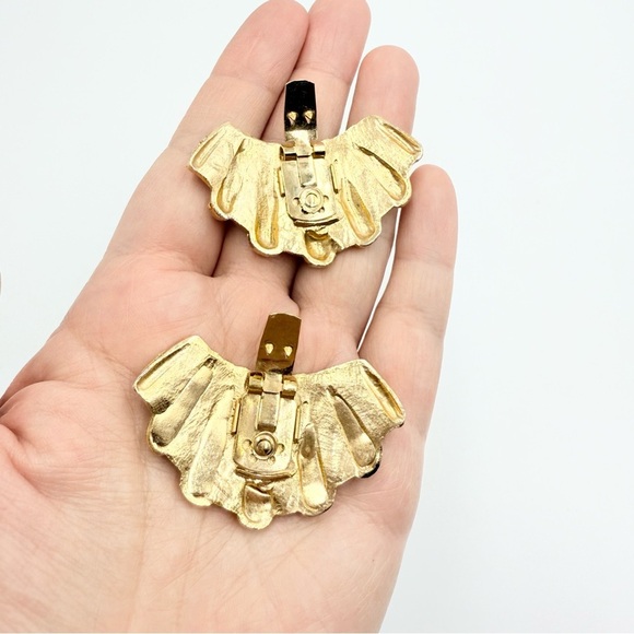 Vintage Bluette Art Deco Enamel Shoe Clips Made in France - Picture 3 of 8